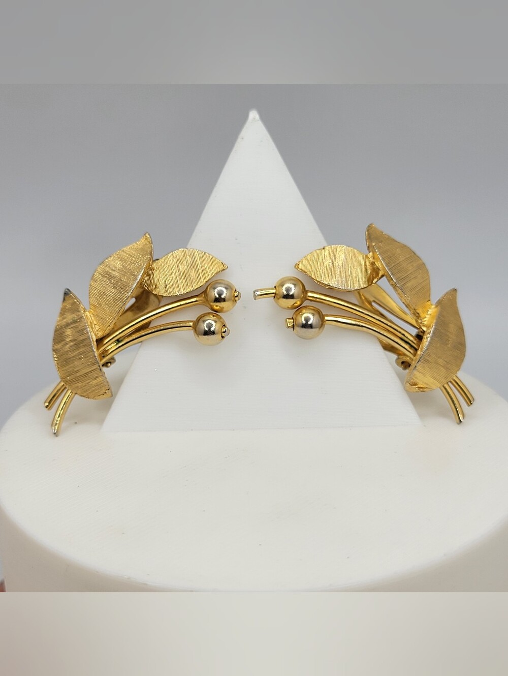 Gold-Tone Leaf Cluster Clip-On Earrings - Women Jewelry
